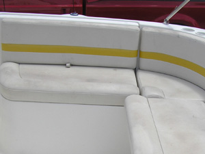 Sun burned boat vinyl - Before
